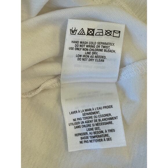 AKEMI + KIN Anthropologie Floral Embellished Women's Sz L White T-Shirt Top NWT - Picture 14 of 16